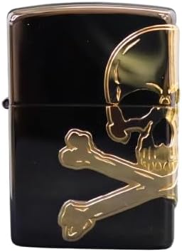 Zippo Lighter Skull Black Case Design