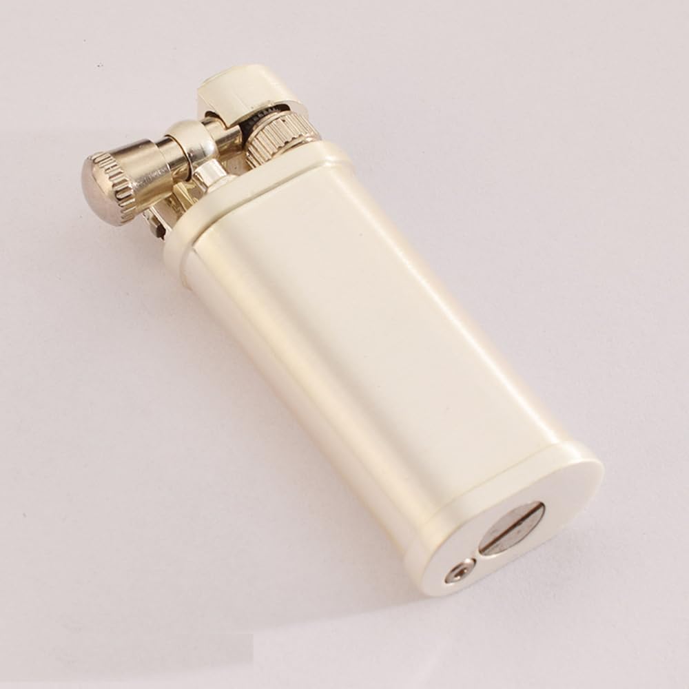 Mini Kerosene Lighter Creative Retro Old-Fashioned Grinding Wheel Lighter Men's Gift (HT703SILVER)