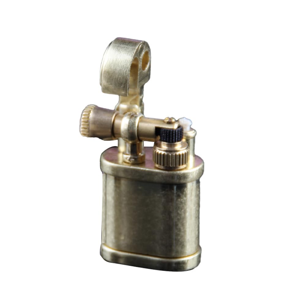 Mini Kerosene Lighter Creative Retro Old-Fashioned Grinding Wheel Lighter Men's Gift (HT703SILVER)