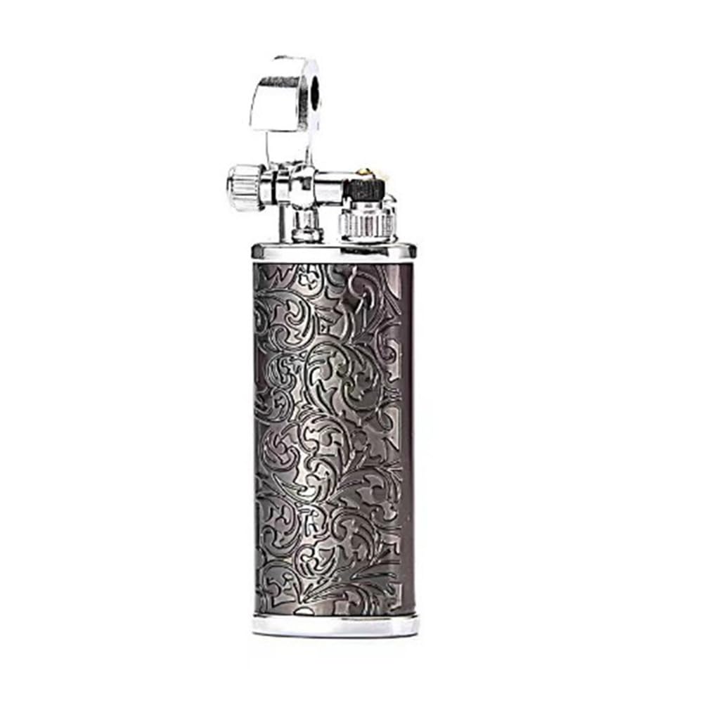 Mini Kerosene Lighter Creative Retro Old-Fashioned Grinding Wheel Lighter Men's Gift (HT703SILVER)