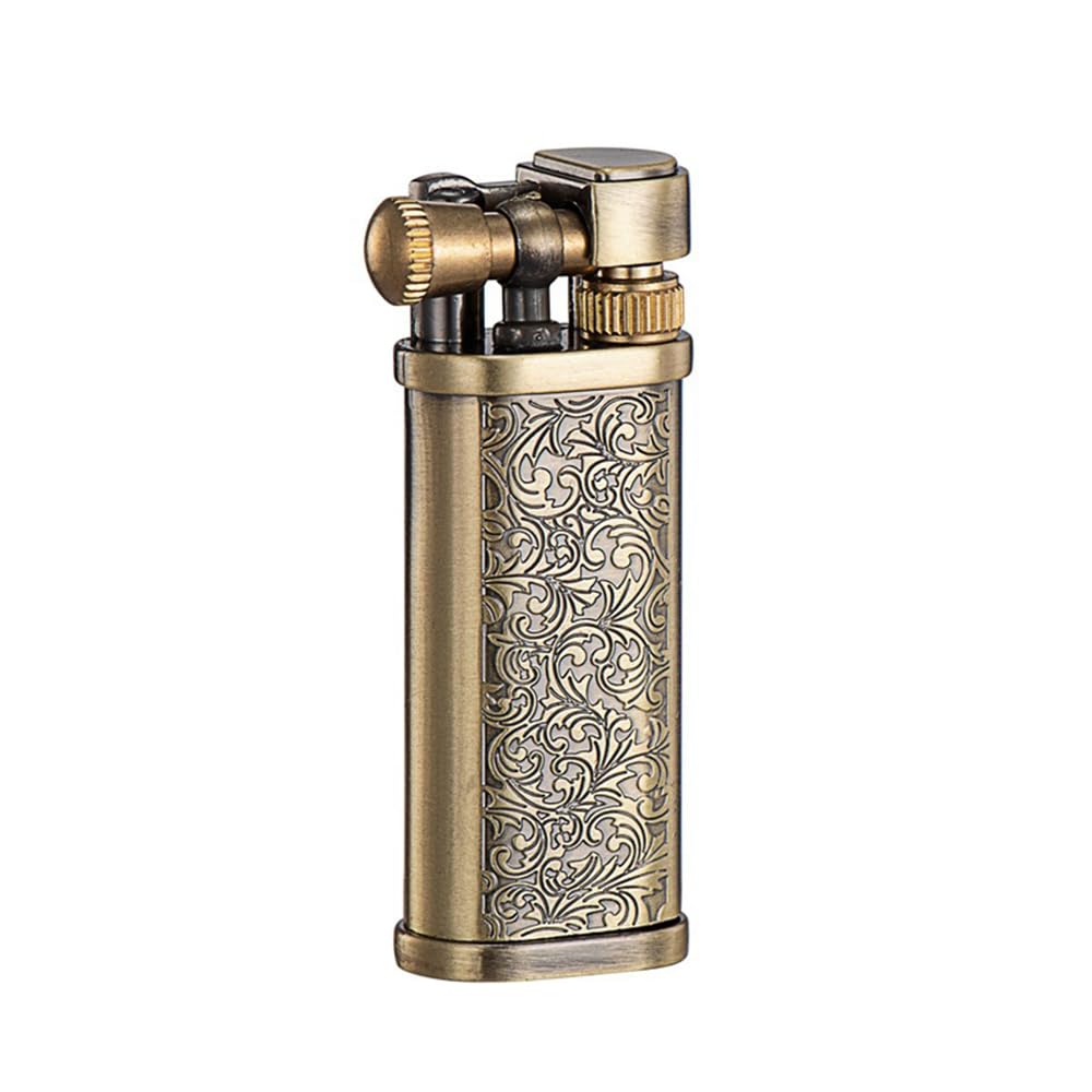 Mini Kerosene Lighter Creative Retro Old-Fashioned Grinding Wheel Lighter Men's Gift (HT703SILVER)
