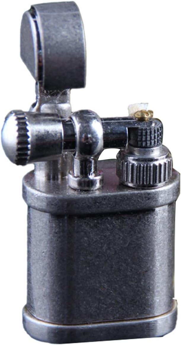 Mini Kerosene Lighter Creative Retro Old-Fashioned Grinding Wheel Lighter Men's Gift (HT703SILVER)