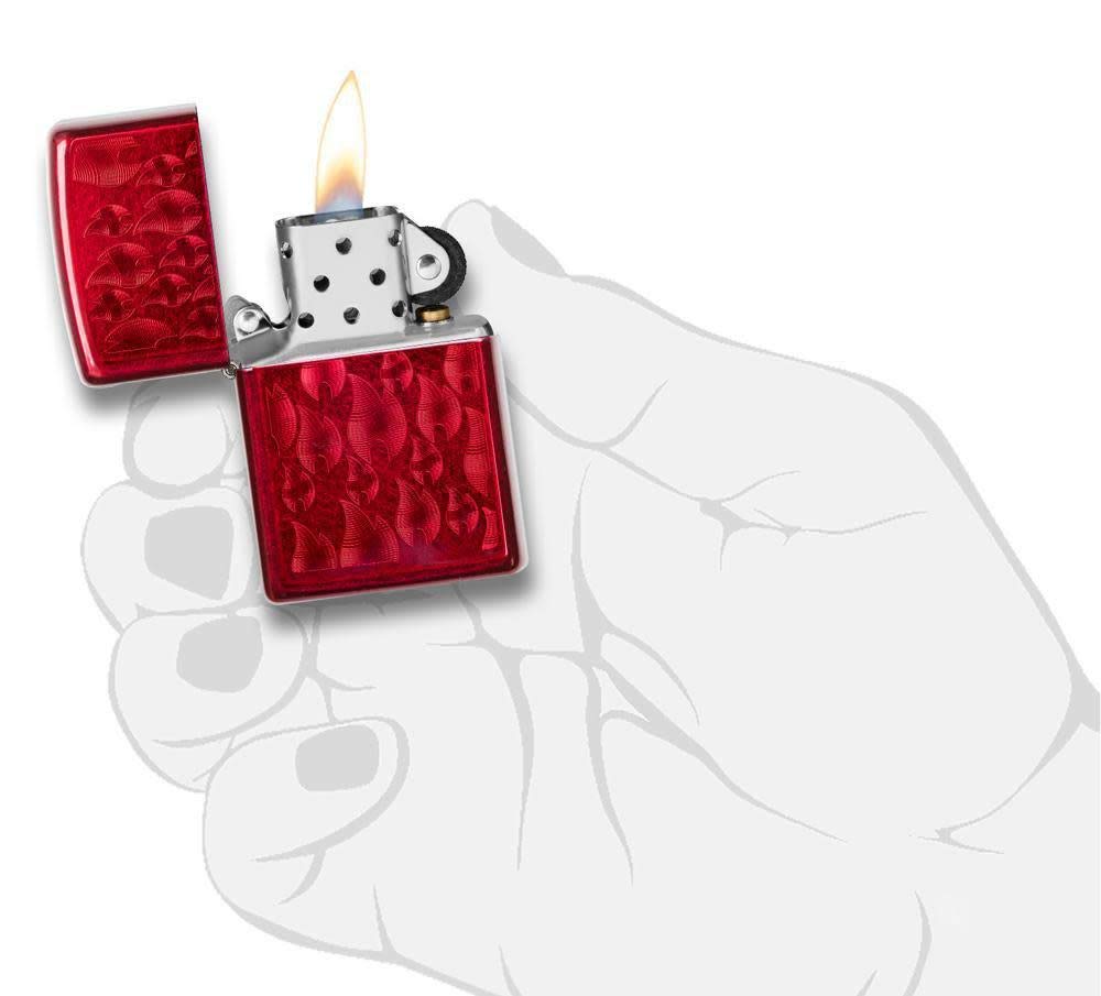 Zippo Lighter: Armor Deep Carve Multicut Pattern - High Polish Chrome 49881