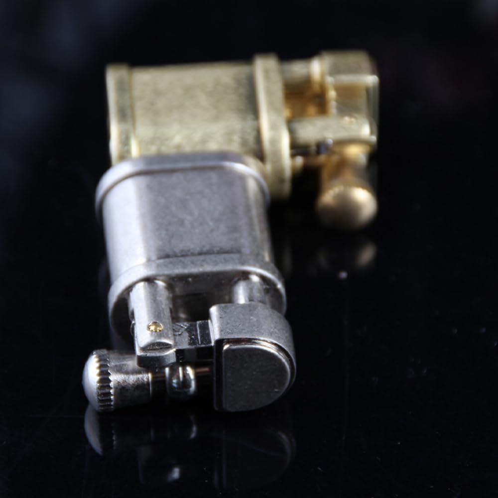Mini Kerosene Lighter Creative Retro Old-Fashioned Grinding Wheel Lighter Men's Gift (HT703SILVER)