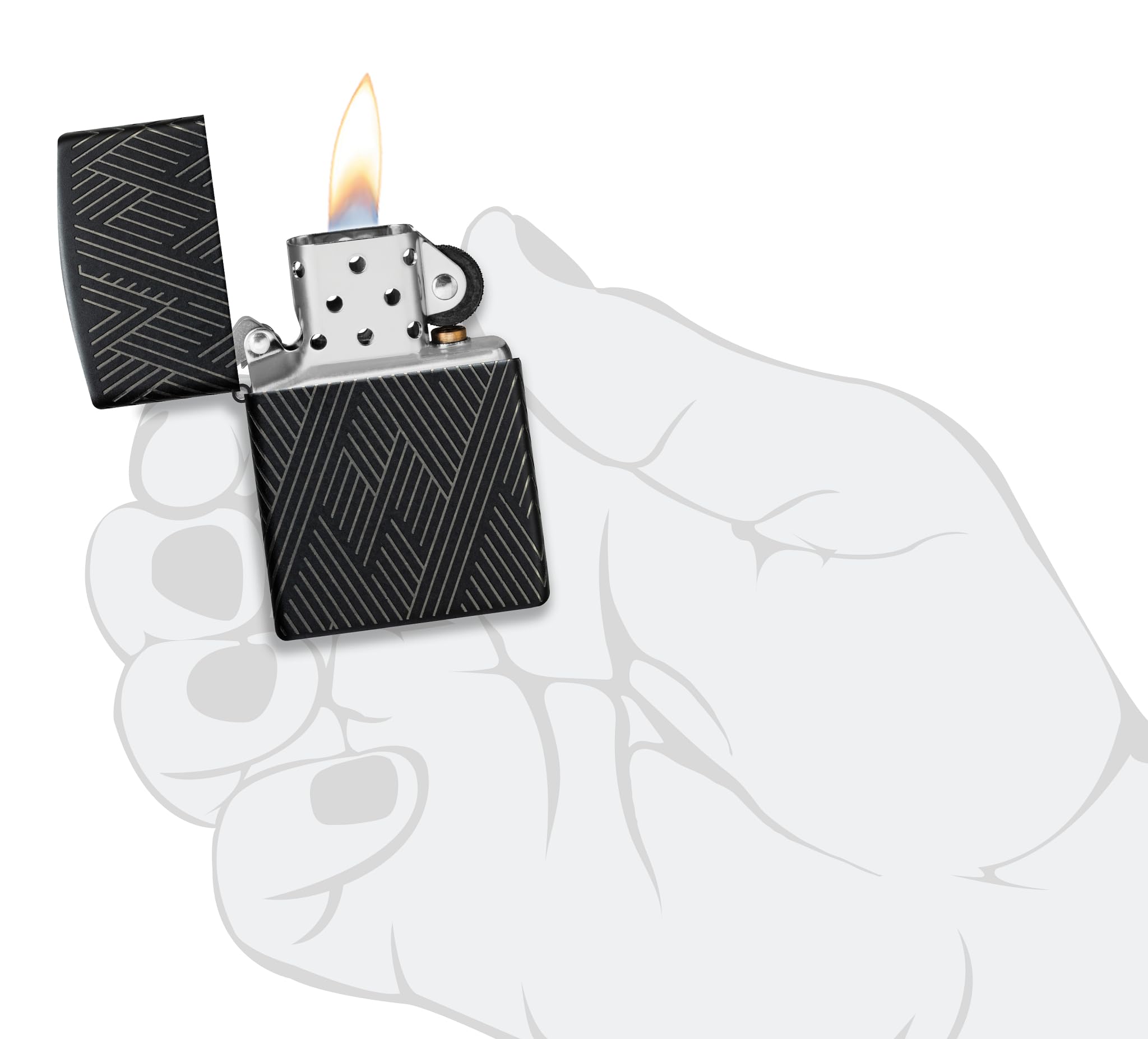 Zippo Lighter: Armor Deep Carve Multicut Pattern - High Polish Chrome 49881