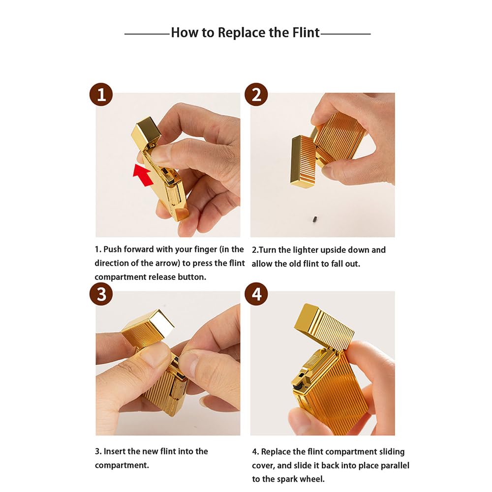 JIANCHEN Classic Metal Engraved Butane Lighter, Refillable Soft Flame Flip-Top Lighter, Gift Box (Fuel Not Included),Gold a | Classic Metal Butane Lighter, Gift Box (Fuel Not Included)
