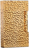 Classic Brass Lighter Hammered Texture Carved Vintage Side Slide Ignition Butane Refillable Lighter for Men, Dad, Husband, Unique Collectible,Gold