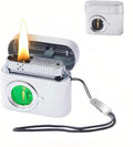 Smart Kerosene Lighter - Soft Flame with 4 Ignition Modes (Voice/Gravity/Airflow/Tap), Vintage Camera Design, USB-C Rechargeable & Refillable Lighters (Fuel Not Included)
