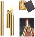 Torch Lighter Kerosene Lighter Refillable Adjustable Jet Flame Lighter for Candle Kitchen Grill Camping Jewellery Welding Men's Gift with Gift Box (Gold) (Golden