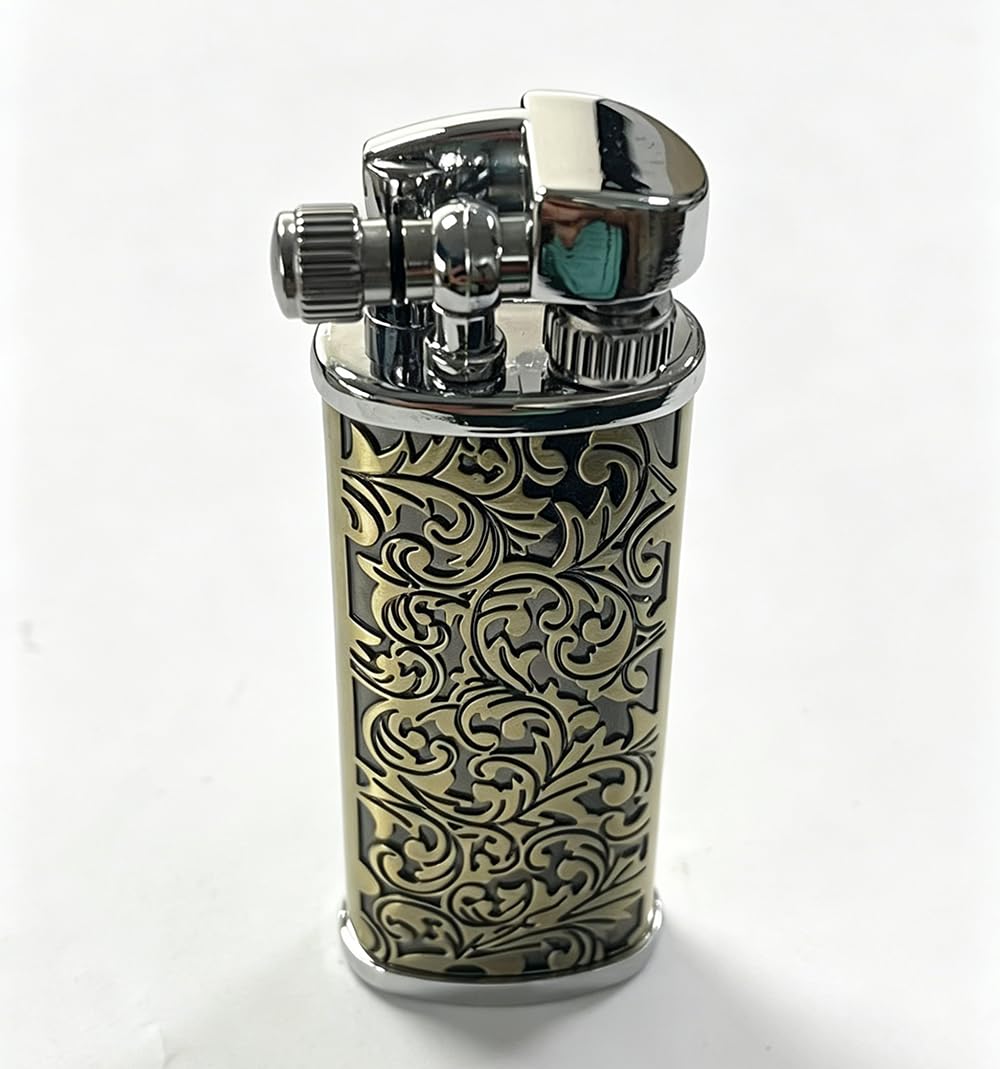 Mini Kerosene Lighter Creative Retro Old-Fashioned Grinding Wheel Lighter Men's Gift (HT703SILVER)