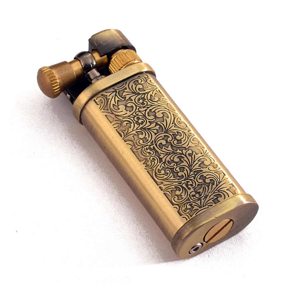 Mini Kerosene Lighter Creative Retro Old-Fashioned Grinding Wheel Lighter Men's Gift (HT703SILVER)