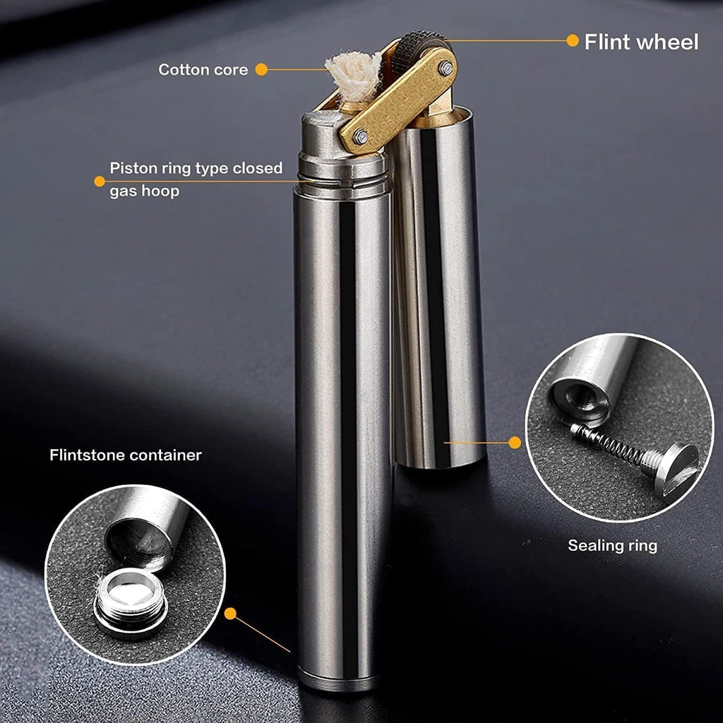 Torch Lighter Kerosene Lighter Refillable Adjustable Jet Flame Lighter for Candle Kitchen Grill Camping Jewellery Welding Men's Gift with Gift Box (Gold) (Golden
