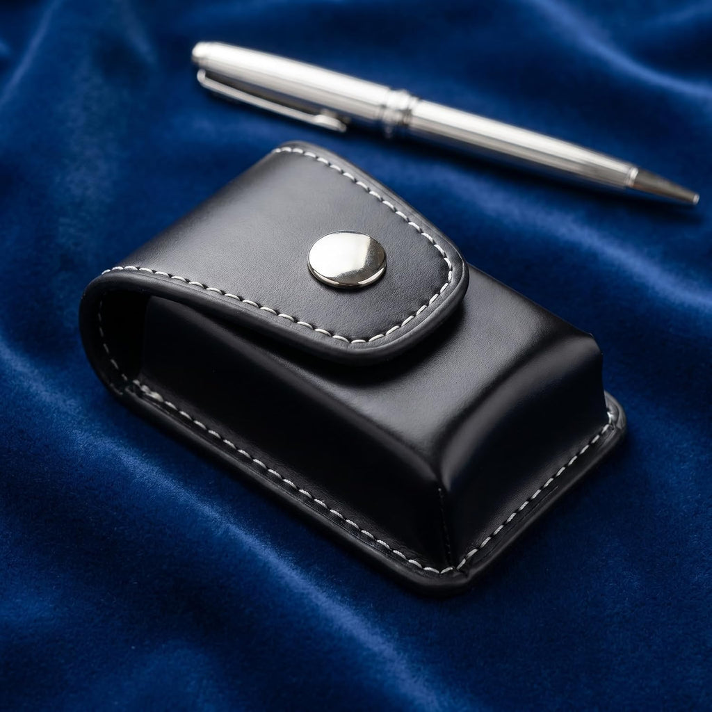Leather Lighter Case for Zippo, Anti-Scratch Flip Top Pouch with Metal Buckle, Portable Lighter Holder with Belt Loop for Outdoor Daily Carry