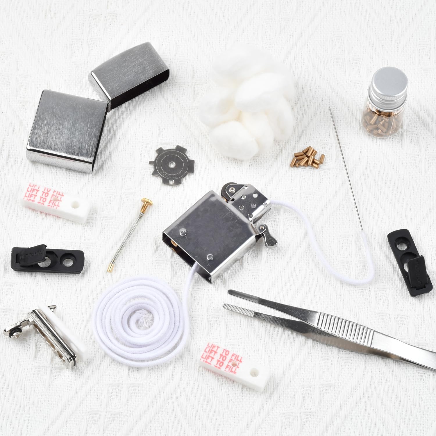 Lighters Maintenance Kit, Vintage Lighter Repair Kit | Repair Kit Complete Set for Most Lighters, Repairing Antique Lighter, Includes Lighters Gasket Seal, Flint, Accessories, Case