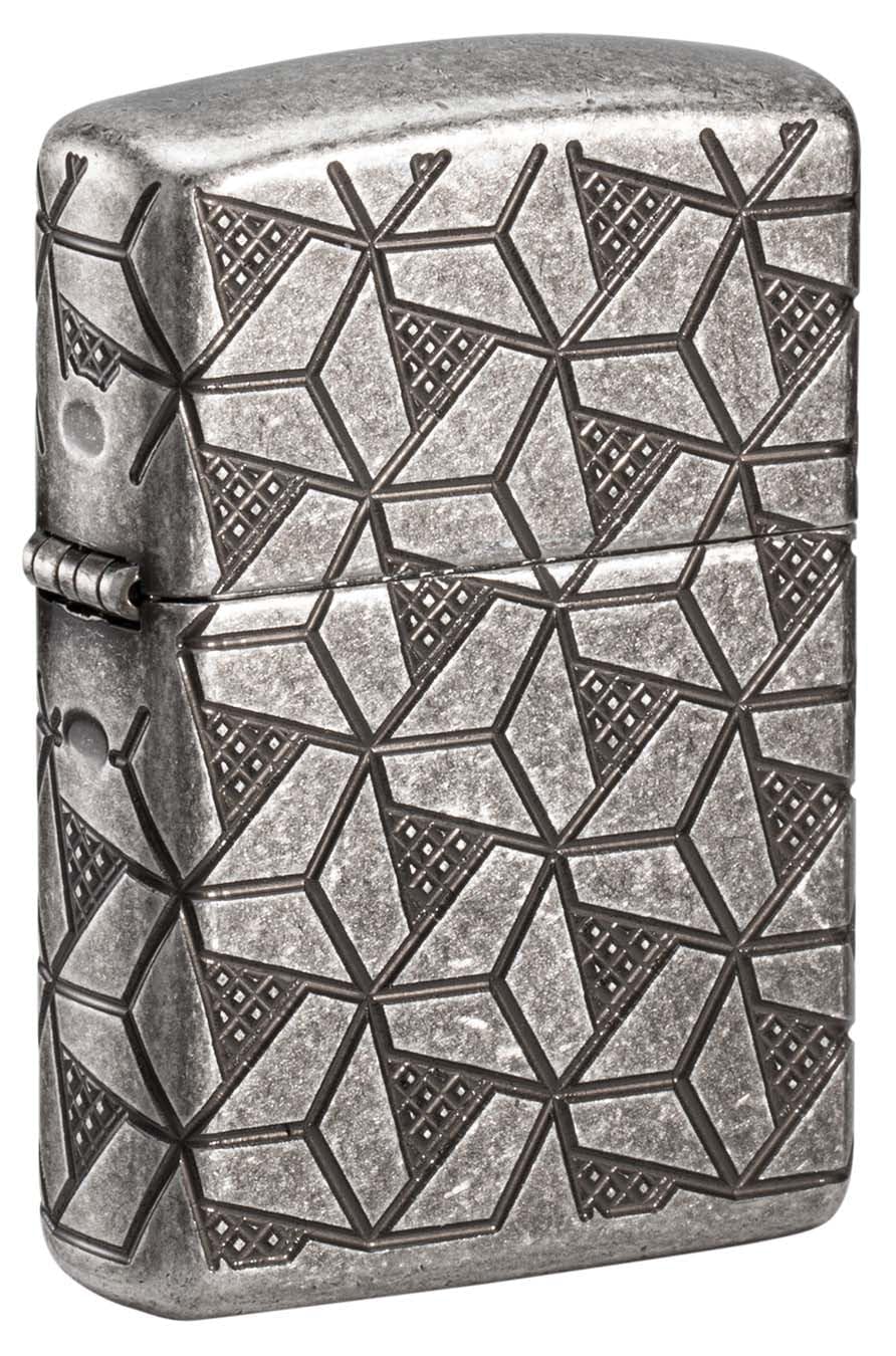 Zippo Lighter: Armor Deep Carve Multicut Pattern - High Polish Chrome 49881