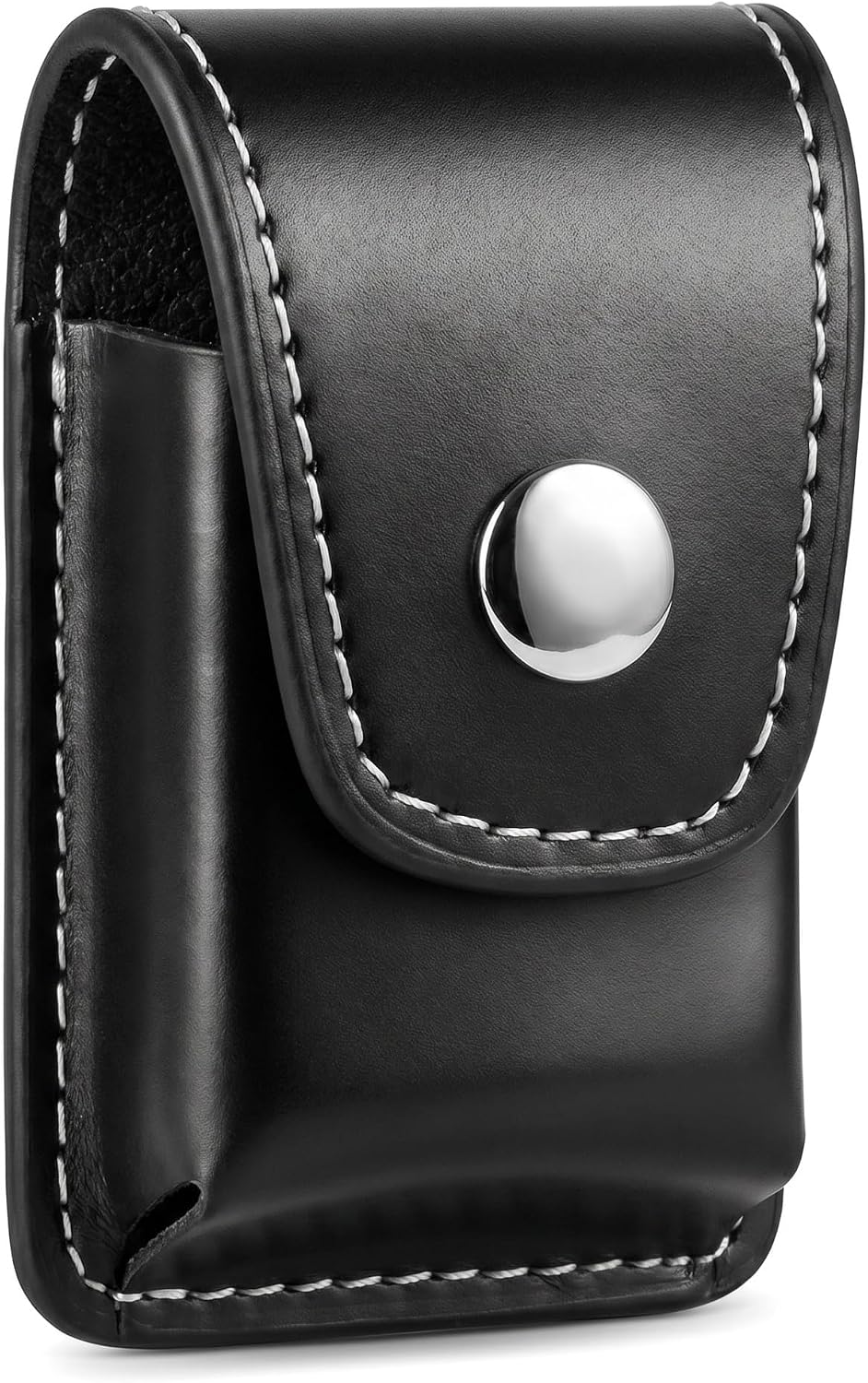Leather Lighter Case for Zippo, Anti-Scratch Flip Top Pouch with Metal Buckle, Portable Lighter Holder with Belt Loop for Outdoor Daily Carry