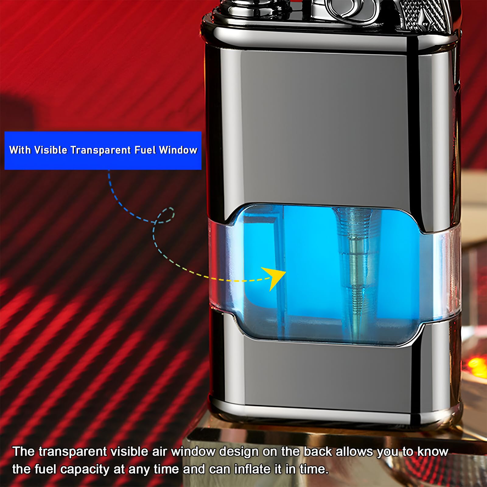 Torch Lighter, Magic Dual Flame Dragon Lighter with Portable Size, Windproof Lighter with Visible Fuel Tank, Adjustable Flame Refillable Butane Lighter for Men Friends Gifts (Without Butane)- Black-d