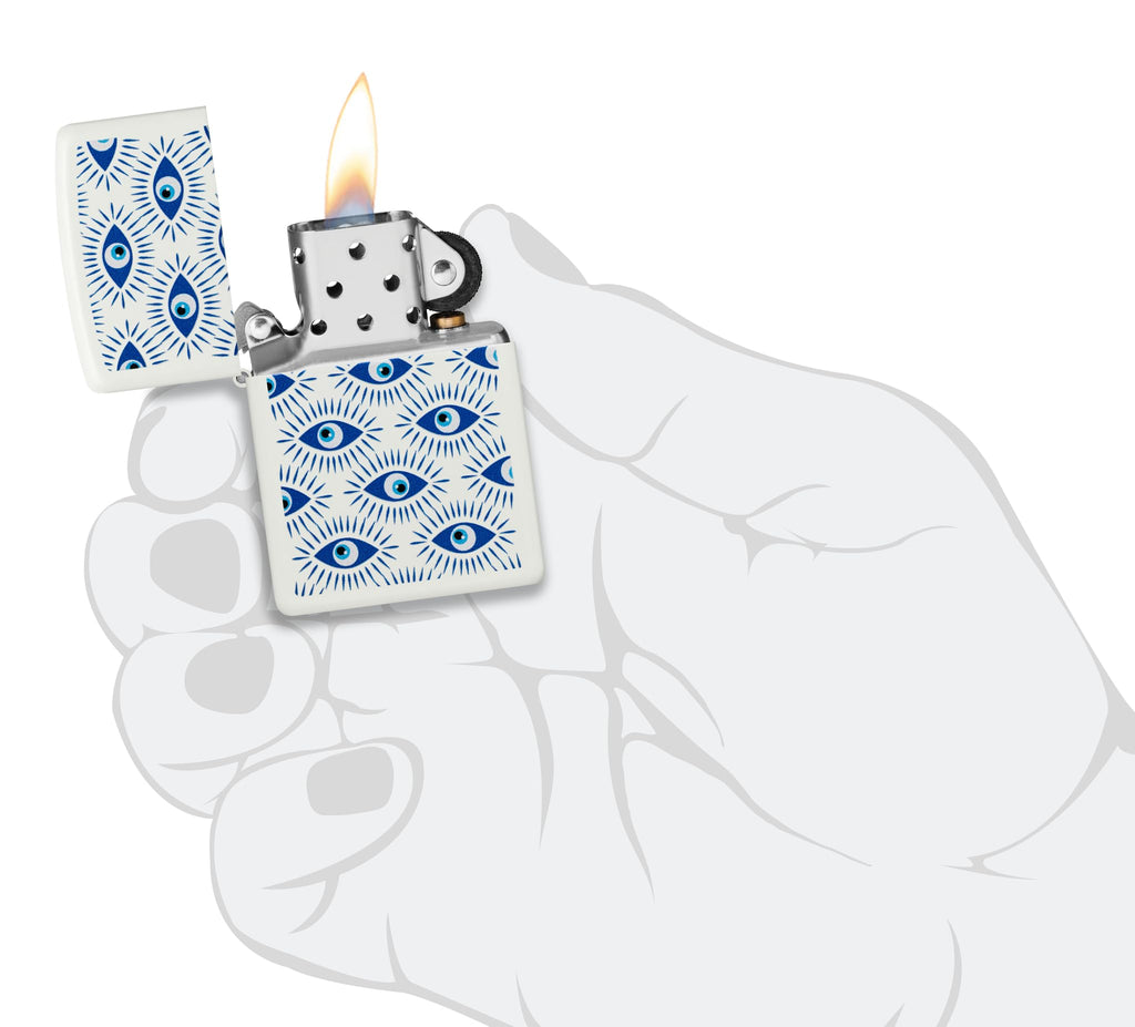 Zippo "Flame Logo Cerulean Blue Lighter, 1071 | Flame logo artwork