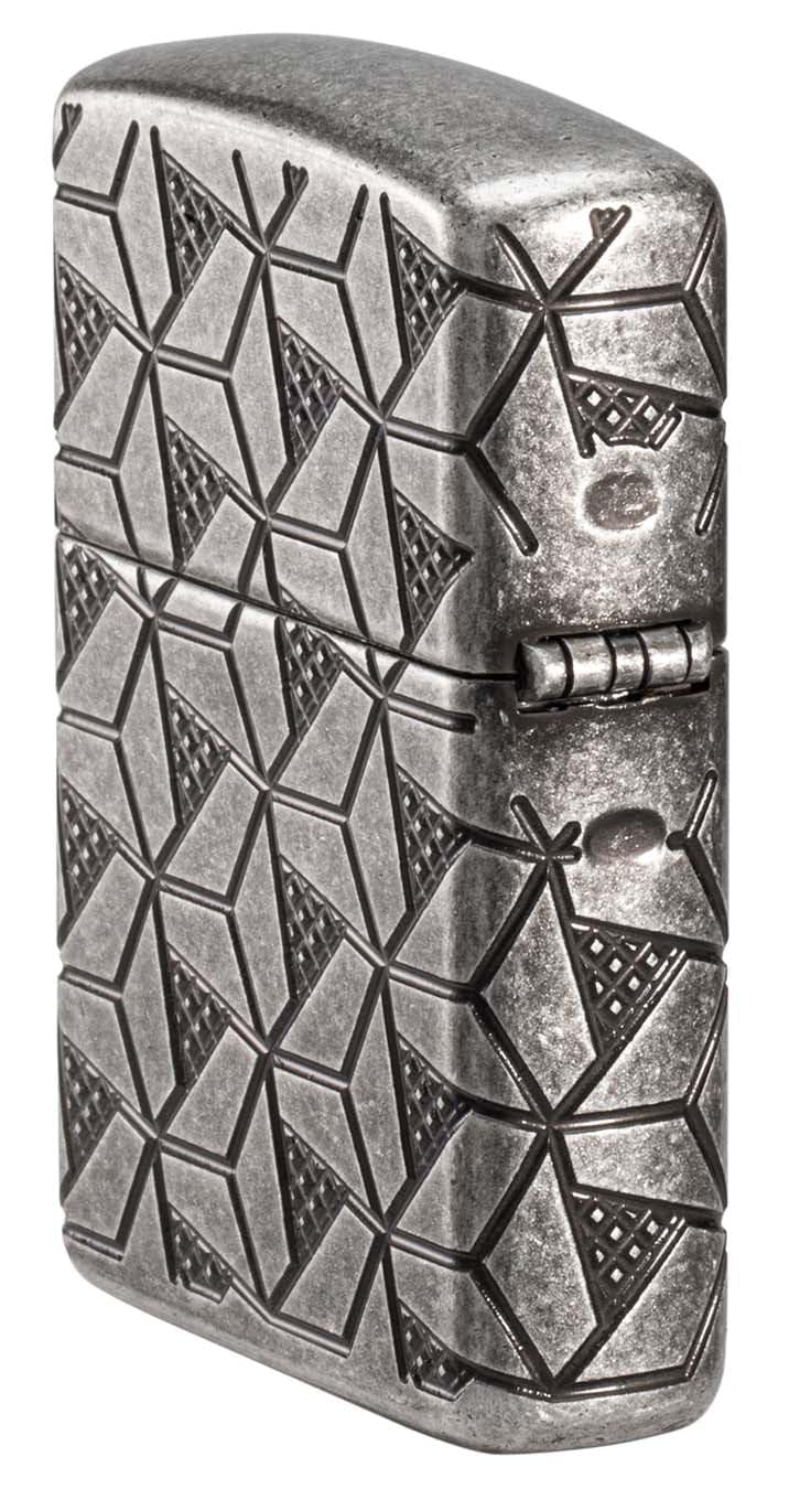 Zippo Lighter: Armor Deep Carve Multicut Pattern - High Polish Chrome 49881