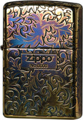 Zippo Classic Arabesque Logo Oxidized Gold Plating 5-Sides Etching Japan Limited