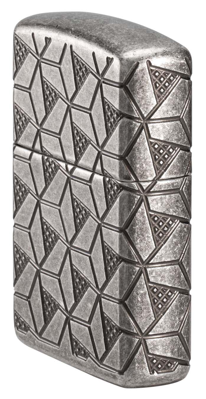 Zippo Lighter: Armor Deep Carve Multicut Pattern - High Polish Chrome 49881