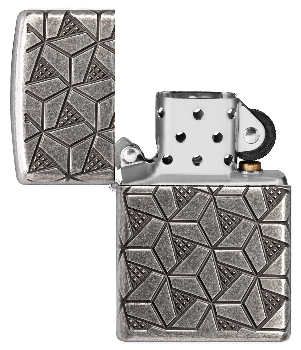 Zippo Lighter: Armor Deep Carve Multicut Pattern - High Polish Chrome 49881