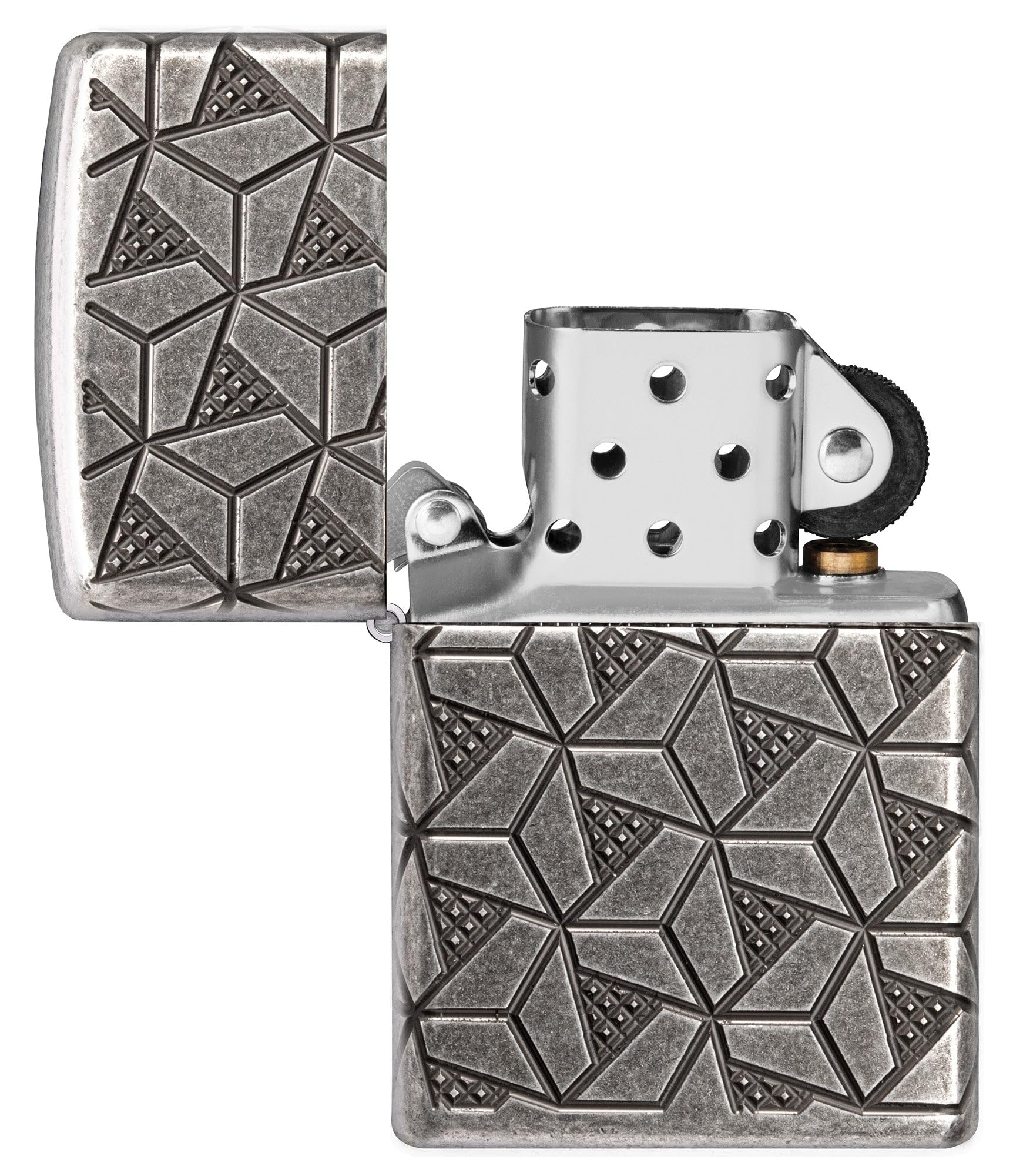 Zippo Lighter: Armor Deep Carve Multicut Pattern - High Polish Chrome 49881