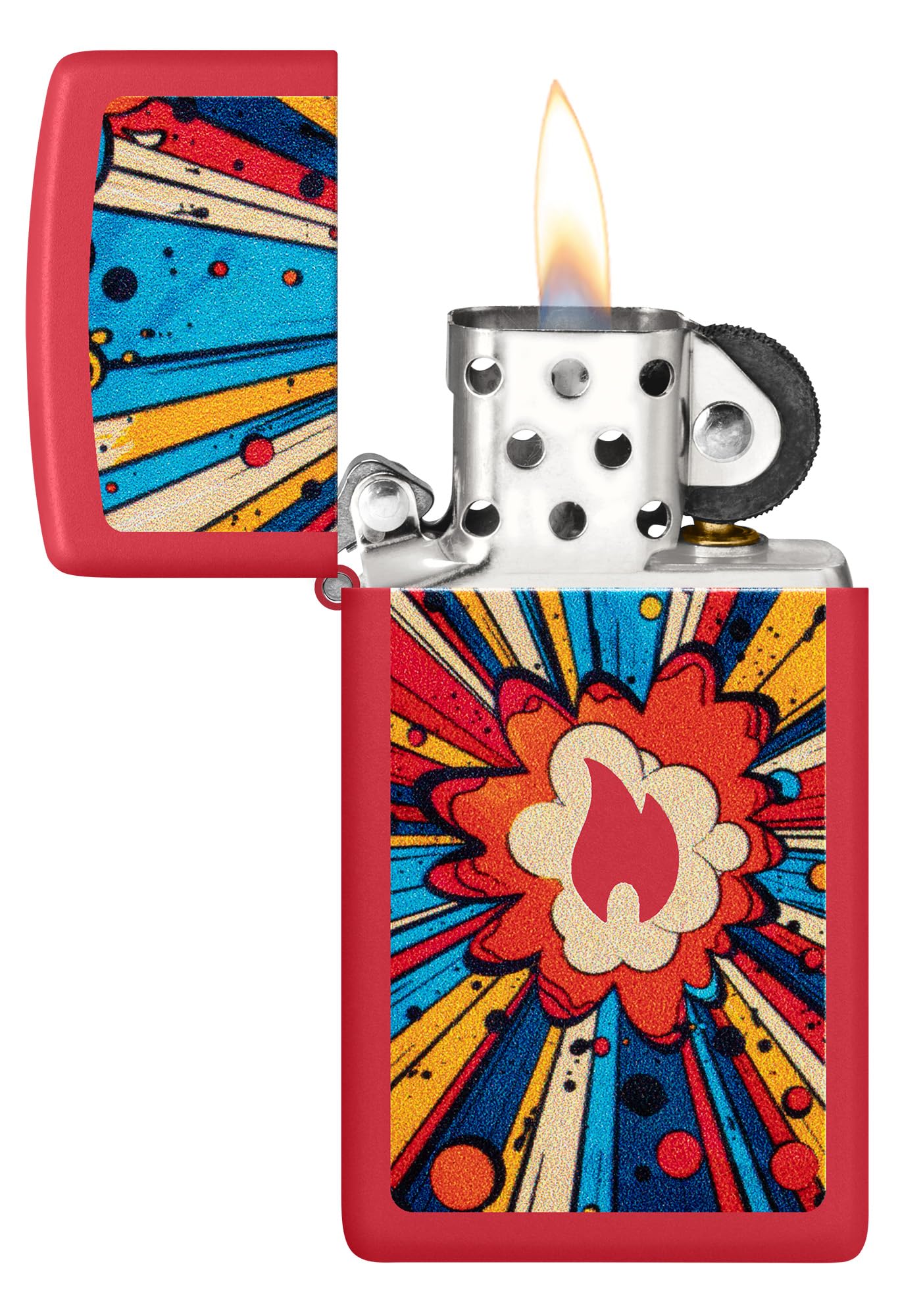 Zippo "Flame Logo Cerulean Blue Lighter, 1071 | Flame logo artwork