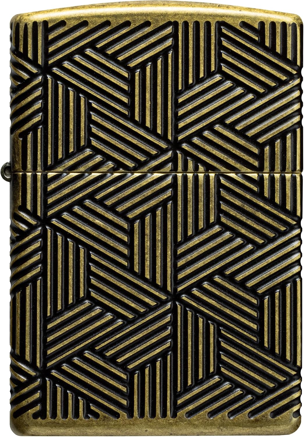 Zippo Lighter: Armor MultiCut Art Deco Design - Antique Brass 46675