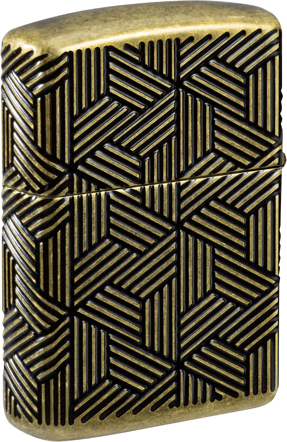 Zippo Lighter: Armor MultiCut Art Deco Design - Antique Brass 46675