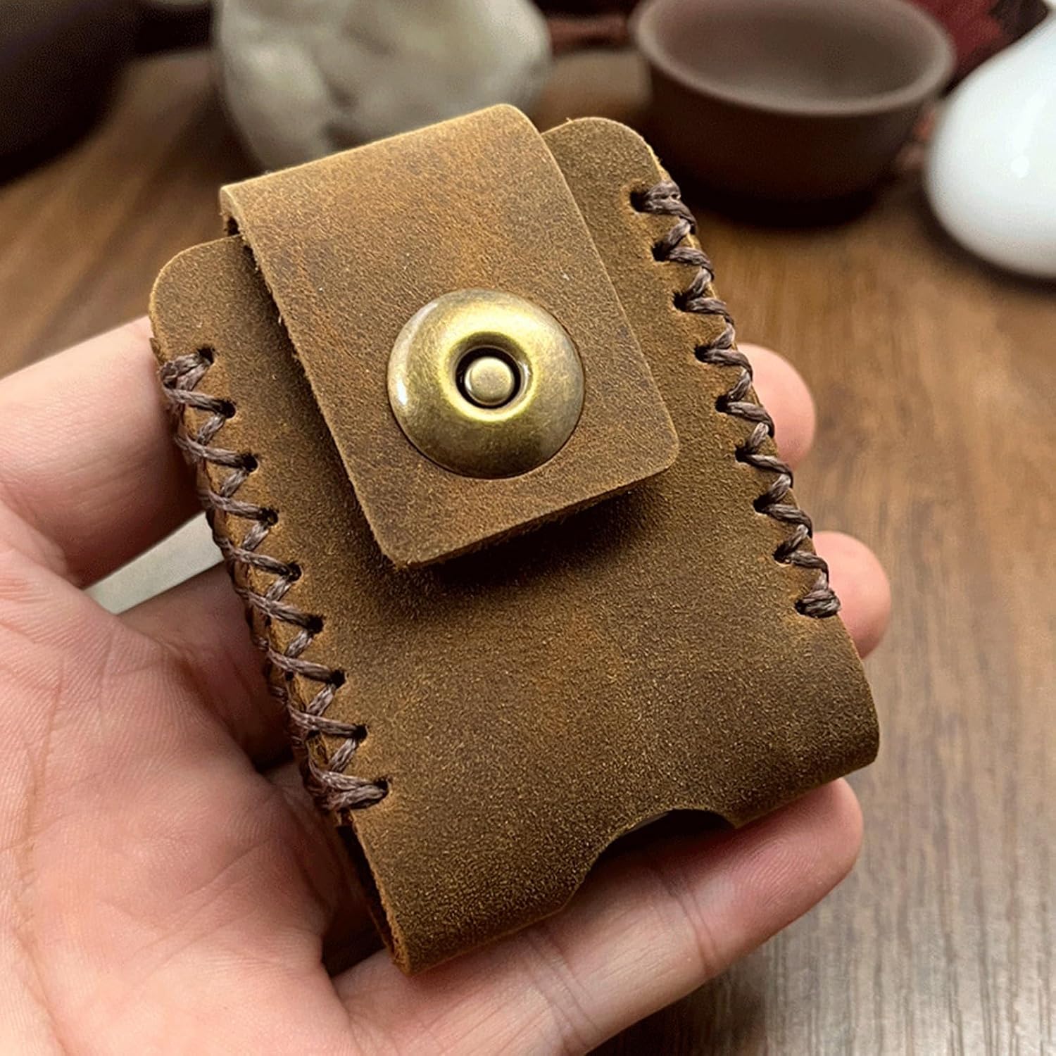 Leather Lighter Belt Sheath Holder, Handmade Leather Lighter Case,Protective Lighter Pocket for Personalized Boyfriend Birthday