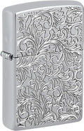 Zippo Lighter: Armor Deep Carved Pattern - High Polish Chrome 46867