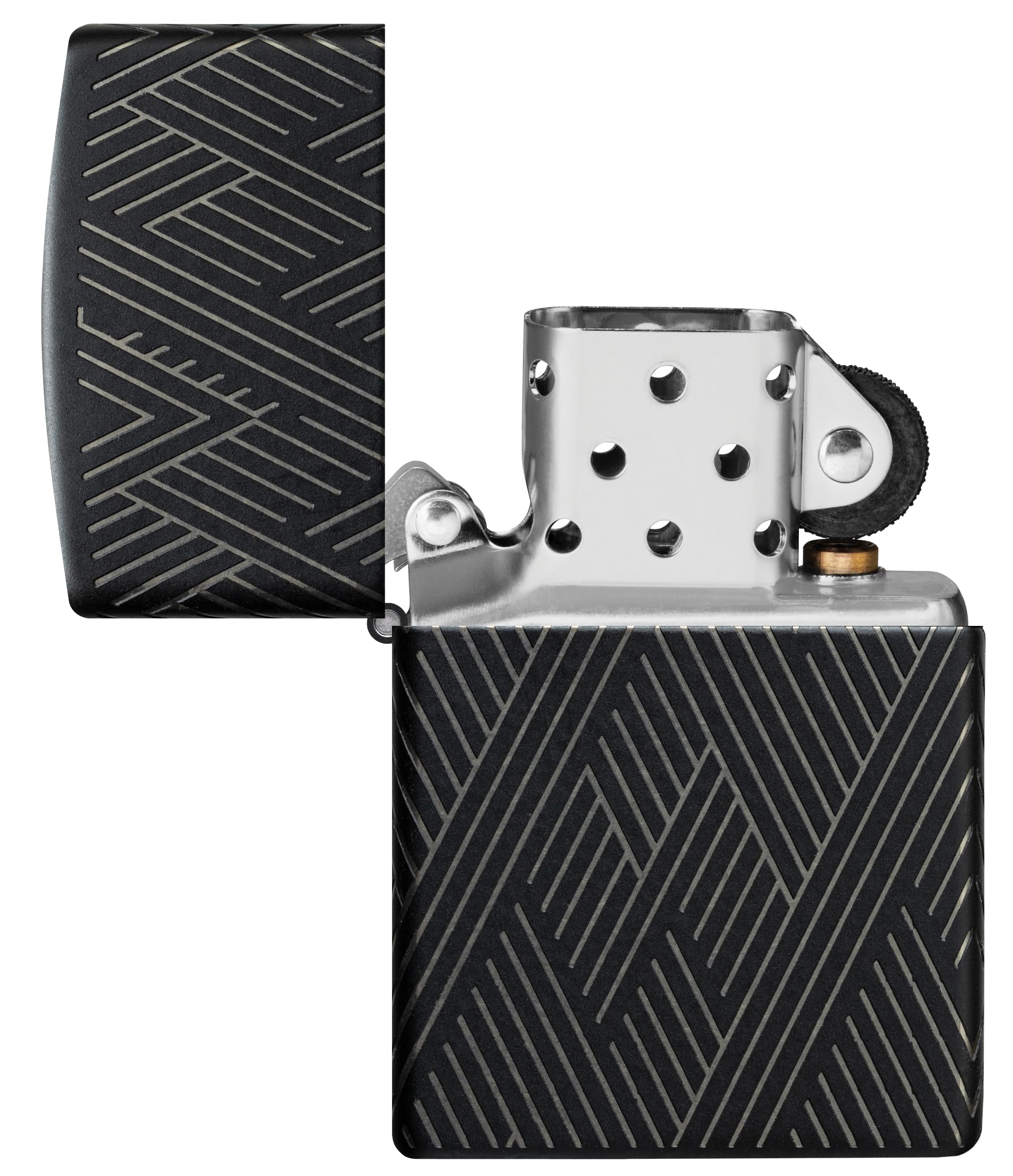 Zippo Lighter: Armor Deep Carve Multicut Pattern - High Polish Chrome 49881