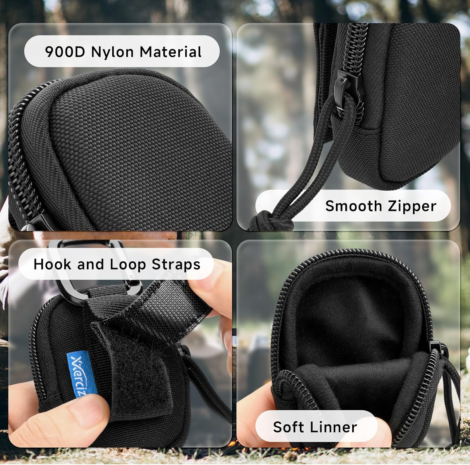 Xxerciz Lighter Cover Case Compatible with Zippo Lighters, Nylon Lighter Pouch Holder with Metal Carabiner, Anti-Scratch Protective Lighter Storage Case with Belt Loop