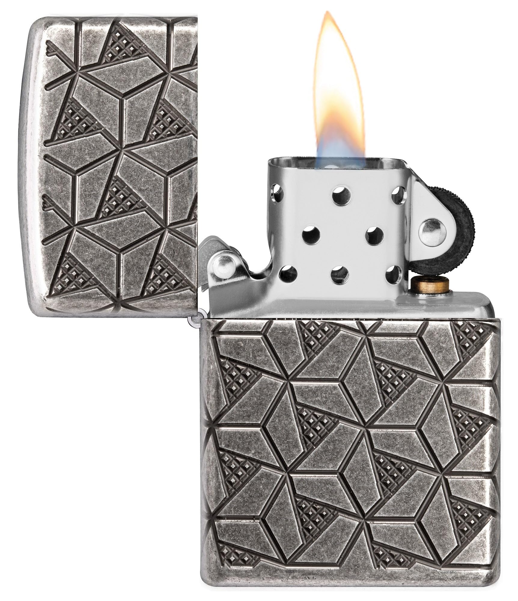Zippo Lighter: Armor Deep Carve Multicut Pattern - High Polish Chrome 49881