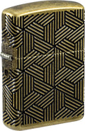Zippo Lighter: Armor MultiCut Art Deco Design - Antique Brass 46675