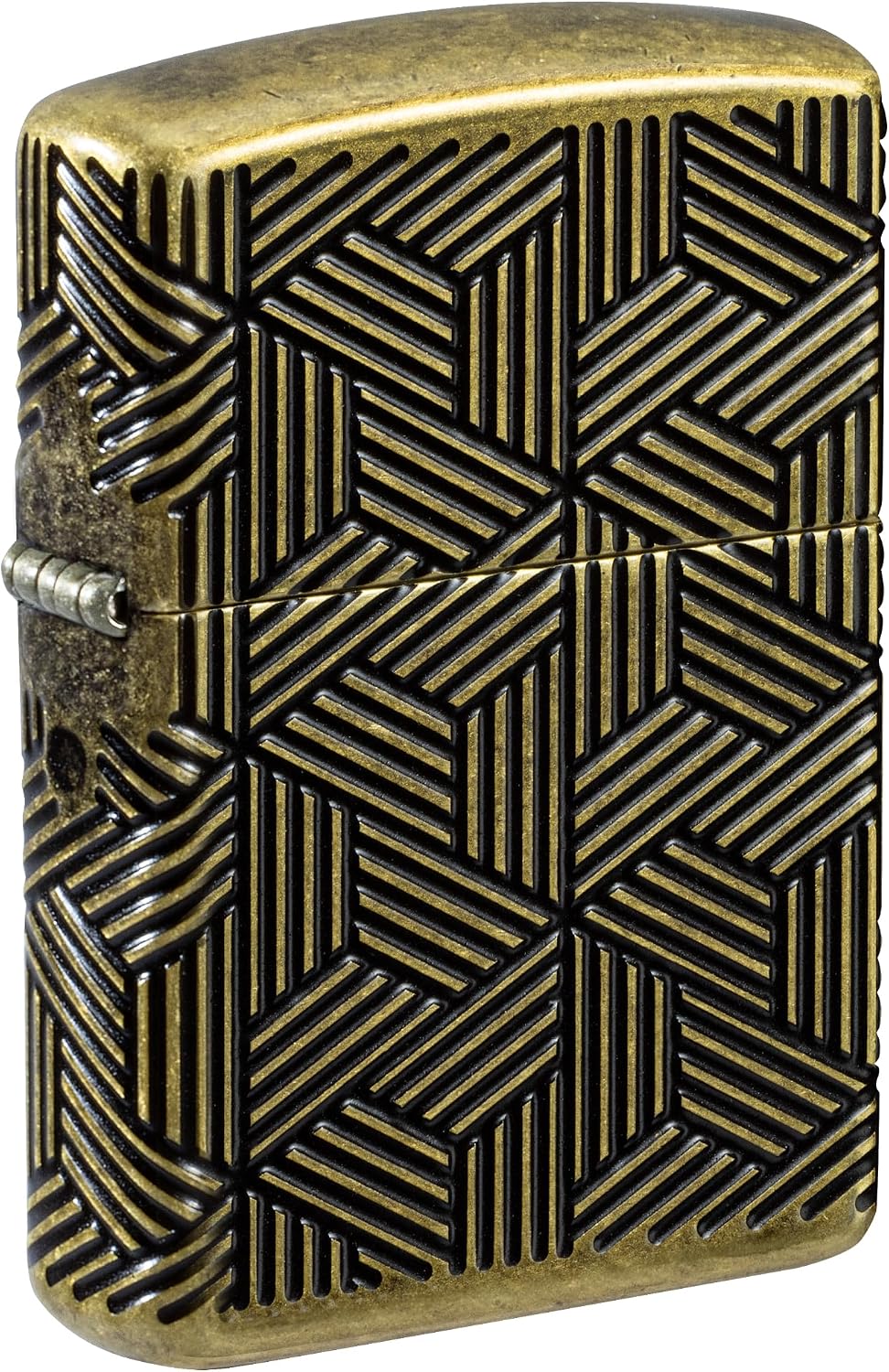 Zippo Lighter: Armor MultiCut Art Deco Design - Antique Brass 46675