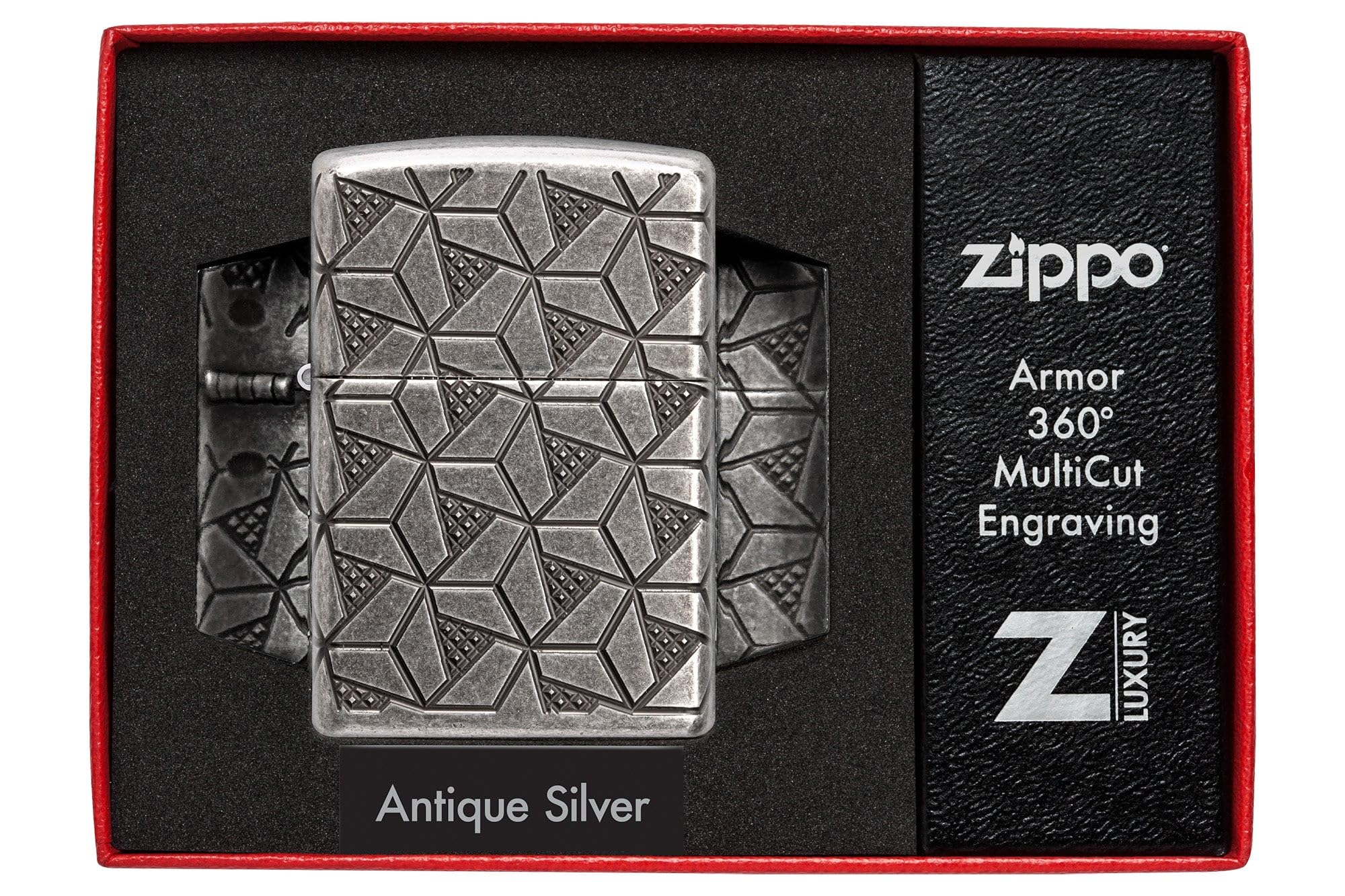 Zippo Lighter: Armor Deep Carve Multicut Pattern - High Polish Chrome 49881